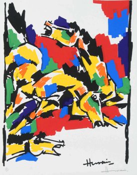 Painting by Maqbool Fida Husain, 27.5 X 19 inches